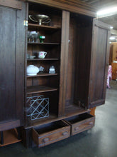 Load image into Gallery viewer, Antique Solid Wood Two Door Two Drawer Wardrobe Cabinet