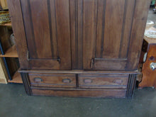 Load image into Gallery viewer, Antique Solid Wood Two Door Two Drawer Wardrobe Cabinet
