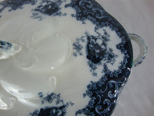 Load image into Gallery viewer, Antique W Adams Rosetta Blue Transferware Covered Casserole Serving Dish