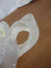 Load image into Gallery viewer, Vintage Imperial Glass White Carnival Glass Pansy Motif Nappy Bowl