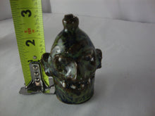 Load image into Gallery viewer, Marvin Bailey Folk Art Pottery Mini Green Blue Brown 4 Spaced Tooth Ugly Jug 3" Inch