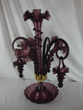 Load image into Gallery viewer, Antique Victorian Amethyst Purple Glass Centerpiece Epergne