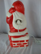 Load image into Gallery viewer, Vintage Santa on Chimney Blow Mold Small Lighted