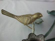 Load image into Gallery viewer, Vintage Gatco Solid Brass Two Birds on Leaves One Taper Candleholder