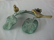 Load image into Gallery viewer, Vintage Gatco Solid Brass Two Birds on Leaves One Taper Candleholder