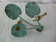Load image into Gallery viewer, Vintage Gatco Solid Brass Two Birds on Leaves One Taper Candleholder