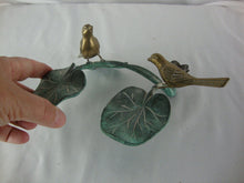 Load image into Gallery viewer, Vintage Gatco Solid Brass Two Birds on Leaves One Taper Candleholder