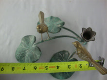 Load image into Gallery viewer, Vintage Gatco Solid Brass Two Birds on Leaves One Taper Candleholder