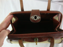 Load image into Gallery viewer, 1960s John Romain Tweed Leather Satchel Handbag Purse