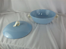 Load image into Gallery viewer, Vintage Homer Laughlin Skytone Blue/Cream Covered Serving Bowl with Lid