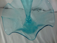 Load image into Gallery viewer, Vintage Aqua Glass One Horn Epergne Table Centerpiece