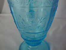 Load image into Gallery viewer, Vintage Willow Oak EAPG Aqua Glass Pedestal Creamer Small Pitcher