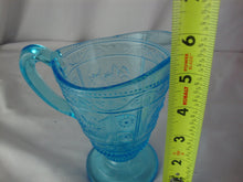 Load image into Gallery viewer, Vintage Willow Oak EAPG Aqua Glass Pedestal Creamer Small Pitcher