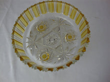 Load image into Gallery viewer, Vintage Walther Komet Yellow Flash Crystal Diamond Pinwheel Candy Bowl