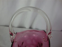 Load image into Gallery viewer, Vintage Fenton Cranberry Thumbprint Glass Basket with Clear Handle