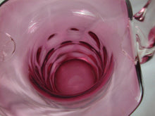 Load image into Gallery viewer, Vintage Fenton Cranberry Thumbprint Glass Basket with Clear Handle