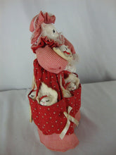 Load image into Gallery viewer, Vintage Just Ducky Mama Cat with Kittens Porcelain Face Figurine