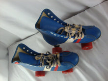 Load image into Gallery viewer, Vintage Roller Derby Kids Size 4 Blue/Red Roller Skates