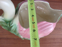 Load image into Gallery viewer, Vintage USA Ceramic Cream/Pink/Green Swan Bird Planter
