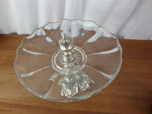 Load image into Gallery viewer, Vintage Glass with Silver Tone Metal Appetizer Dessert Base Stand