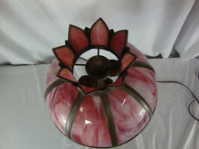 Load image into Gallery viewer, Vintage Cassidy Lamp Co. Pink Slag Glass Shade Brass Base Electric Dual Bulb Lamp