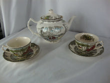 Load image into Gallery viewer, Vintage Johnson Bros Friendly Village Teapot (2) Teacups and (2) Saucers Set