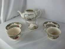 Load image into Gallery viewer, Vintage Johnson Bros Friendly Village Teapot (2) Teacups and (2) Saucers Set