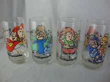 Load image into Gallery viewer, 1985 Hardees Alvin & Chipmunks & Chipettes Beverage Glasses Set of 4