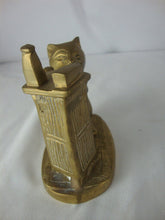 Load image into Gallery viewer, Vintage Solid Brass Naughty Kitten with Spilled Milk Figurine