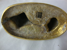 Load image into Gallery viewer, Vintage Solid Brass Naughty Kitten with Spilled Milk Figurine