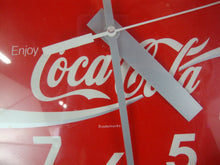 Load image into Gallery viewer, Vintage Enjoy Coca Cola Red Plastic Battery Wall Clock
