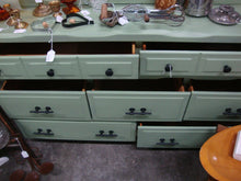 Load image into Gallery viewer, Vintage Custom Painted 7 Drawer Dresser with Removable Mirror with Shelves