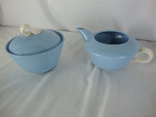 Load image into Gallery viewer, Vintage Homer Laughlin Skytone Blue/Cream Creamer and Sugar Set