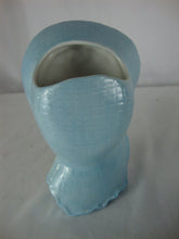 Load image into Gallery viewer, Vintage Blue Baby Head Vase Spaghetti Bow Bonnet Trim