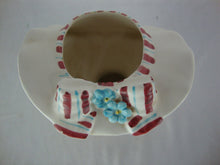 Load image into Gallery viewer, Vintage Lefton 2358 Blonde Hair Pink Dress Hat with Bow Flowers Head Vase
