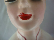 Load image into Gallery viewer, Vintage Lefton 2358 Blonde Hair Pink Dress Hat with Bow Flowers Head Vase