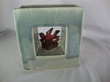 Load image into Gallery viewer, Vintage McCoy Arcature Gray Pottery Red Bird Double Vase
