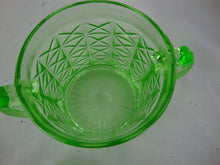 Load image into Gallery viewer, Vintage Hazel Atlas X Pattern Uranium Vaseline Glass Sugar Bowl with Lid