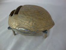 Load image into Gallery viewer, Vintage Walnut Shaped Metal Footed Ashtray with Match & Cigarette Holder