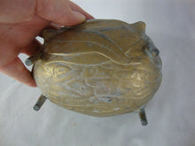 Load image into Gallery viewer, Vintage Walnut Shaped Metal Footed Ashtray with Match & Cigarette Holder