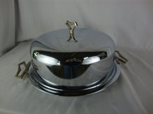 Load image into Gallery viewer, Vintage Kromex Chrome Brass Metal Cake Tray Server with Dome Lid