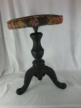 Load image into Gallery viewer, Antique Round Piano Organ Stool Adjustable Swivel Three Cast Iron Legs