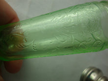Load image into Gallery viewer, Vintage Hazel Atlas Florentine No 1 Uranium Glass Salt and Pepper Shaker Set