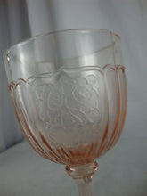 Load image into Gallery viewer, Vintage Anchor Hocking Pink Glass Mayfair Pattern Footed Water Goblet Glass