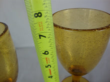 Load image into Gallery viewer, Vintage Amber Blown Glass Wine Glasses Set of 2