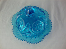 Load image into Gallery viewer, Vintage Kemple Yutec Turquoise Pressed Glass Butter Cheese Dish with Dome Lid