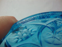 Load image into Gallery viewer, Vintage Kemple Yutec Turquoise Pressed Glass Butter Cheese Dish with Dome Lid