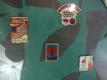 Load image into Gallery viewer, 1996 Coca Cola Olympics Piggy Wiggly 246/600 Commemorative Pin Set Framed