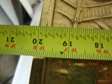 Load image into Gallery viewer, Vintage Brass Repousse English Pub Scene Kindling Storage Box Hinged Lid