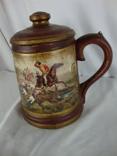 Load image into Gallery viewer, Vintage Ceramic English Hunt Scene Handled Canister Stein with Lid